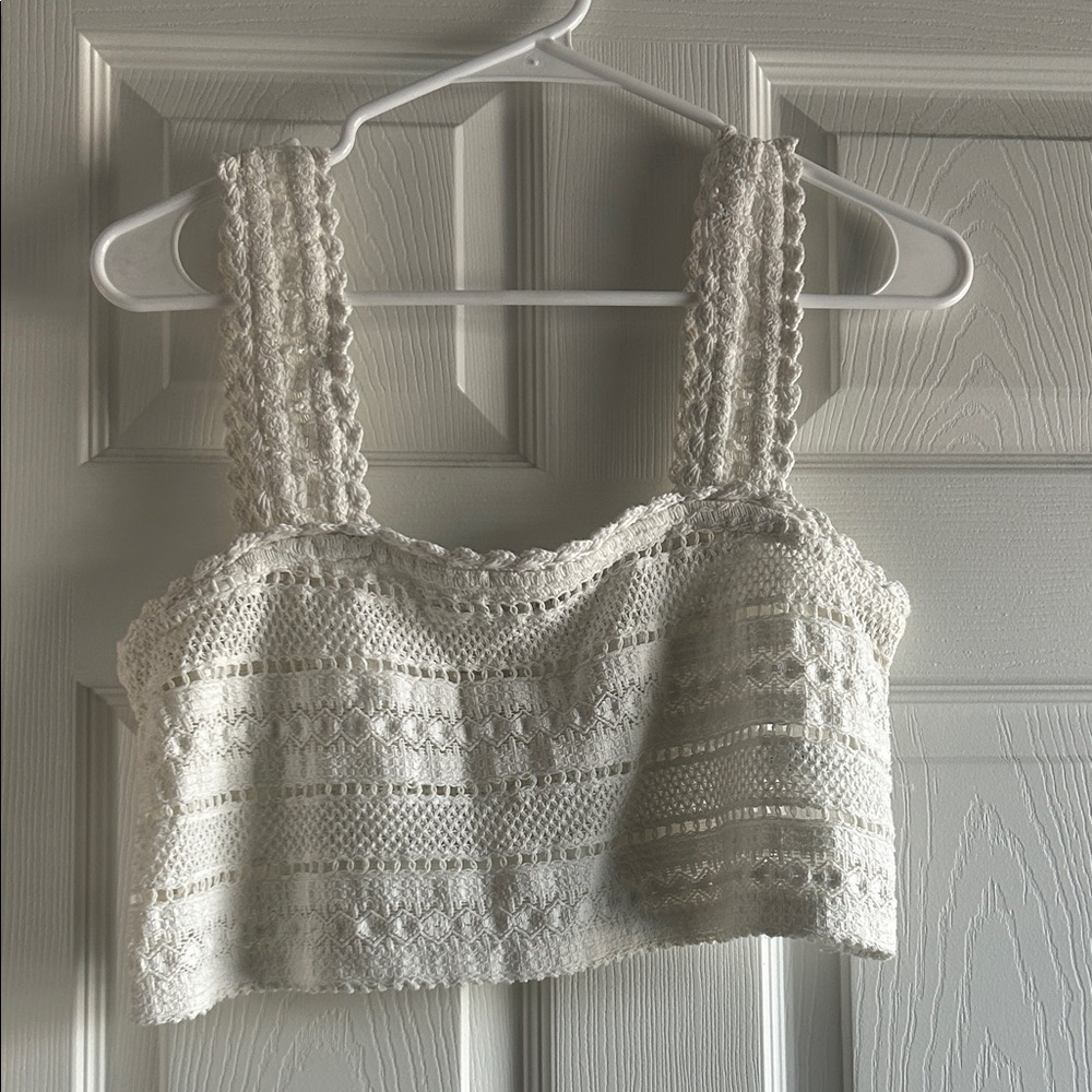 Aerie Ivory Crochet Lace Top
